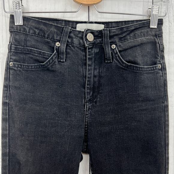 Objects Without Meaning 26x28 Short Distress Black Skinny Ankle Jeans High Rise - Picture 4 of 10